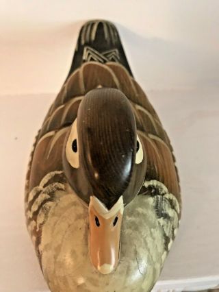 OLD Vintage FOLK ART WOOD DUCK DECOY CARVING H.  S.  Andy Anderson 3