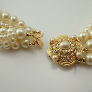Vintage Carolee 11 Multi Strand Faux Pearl Ornate Clasp 16 