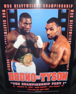 Vintage Iron Mike Tyson Vs.  Frank Bruno Ii On - Site Boxing Fight Poster