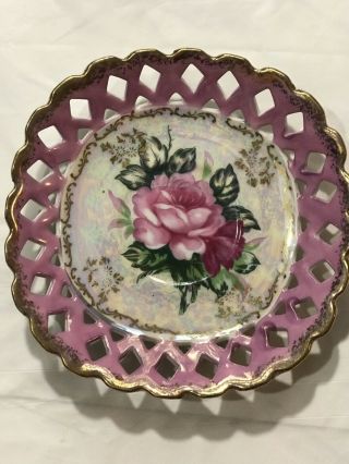 Vintage Royal Halsey Very Fine Tea Cup And Saucer Three Footed,  Pink With Gold 5