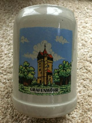 Vintage " Grafenwohr " 0.  5 L Ceramic West German Beer Mug