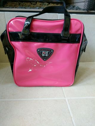 Kr Strikeforce Cruiser Smooth Pink/black Vintage Bowling Bag Great Shape