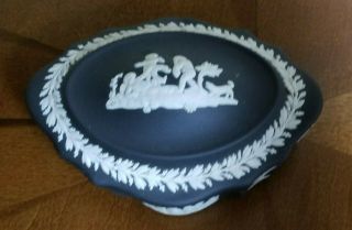 Vintage Wedgwood Black Jasperware Trinket Box 2