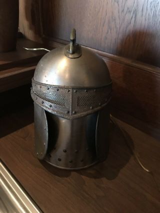 Unique Vintage Ice Bucket Medieval Knight Pewter Japan Man Cave Retro Bar Decor