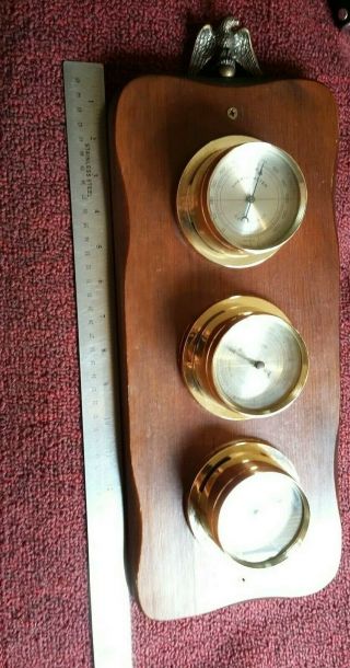 Vintage Springfield Instruments Weather Station Thermometer Barometer Humidity