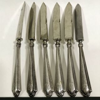 Vtg 6pc Sterling Silver Handle Petite Butter Knife Knives 6”