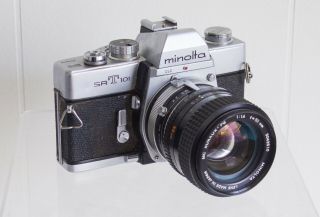 Vintage Minolta Srt101 Film Camera W Mc Rokkor Lens
