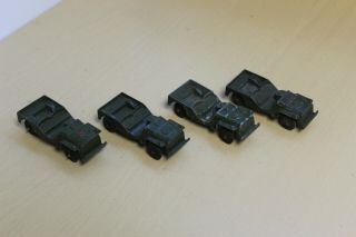 4 Vintage 4 " Tootsietoy Toy Army Jeeps - One Is Early