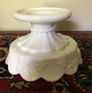 Vintage Westmoreland Paneled Grape Milk Glass Punch Bowl Stand