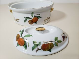 Vintage Royal Worcester Fine Porcelain Casserole Dish Evesham Made In England