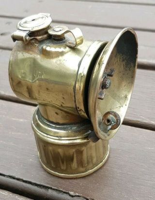 Antique Vintage Miners Carbide Lamp Justrite Early 1900s Steampunk