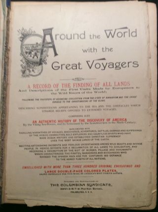 Vintage Rare Book 1892 Around The World With The Great Voyagers By H.  S.  Smith 4