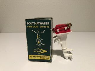 Vintage Scott Atwater Outboard Motor Salesman Dealer Pin Brooch Toy W/ Box
