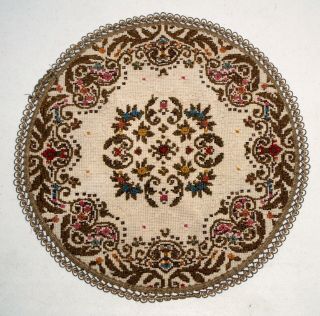 Vintage Tapestry Round Table Cover Circle Doily Made In Belgium For May Co Tags