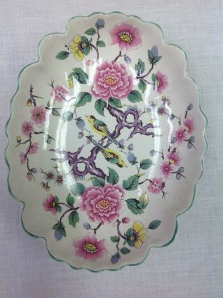 Vintage Old Foley J.  Kent " Chinese Rose 7” By 5.  5” Bon Dish.  Made In England.