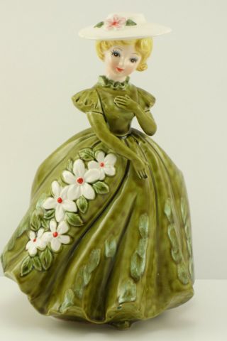 Stunning Large Vintage Relpo 5929 Lady Figurine Planter 9 3/4 "