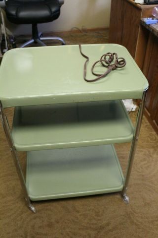 Vintage Retro Green Cosco 3 Tier Kitchen Cart /serving Cart 1950 