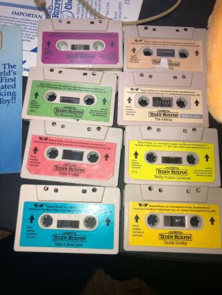 TEDDY RUXPIN & GRUBBY 7 Tapes Fan Club Card & More Vintage 3