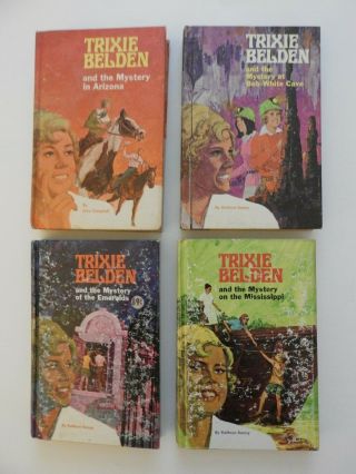 4 Vintage Trixie Belden Hard Cover Books No.  S 6,  11,  14 And 15