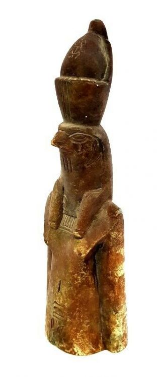 Rare Horus Bead Mummy Egypt Antique Falcon Ancient Stone Hieroglyphics Sculpture