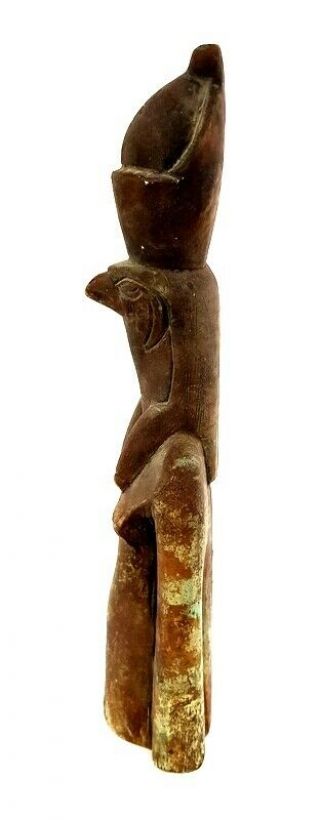 Rare Horus Bead Mummy Egypt Antique Falcon Ancient Stone Hieroglyphics Sculpture 3
