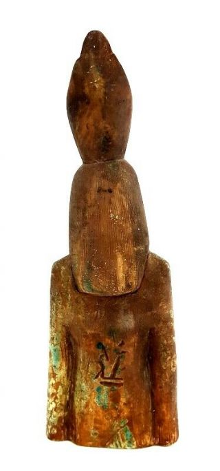 Rare Horus Bead Mummy Egypt Antique Falcon Ancient Stone Hieroglyphics Sculpture 4