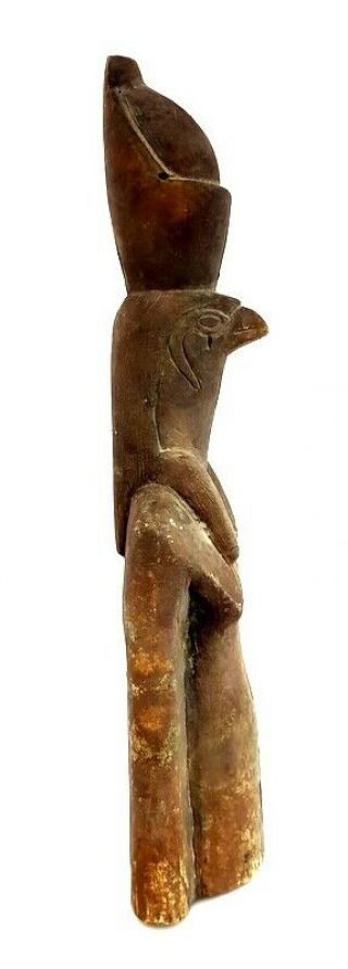Rare Horus Bead Mummy Egypt Antique Falcon Ancient Stone Hieroglyphics Sculpture 5