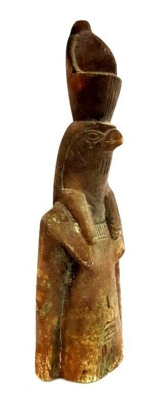 Rare Horus Bead Mummy Egypt Antique Falcon Ancient Stone Hieroglyphics Sculpture 6
