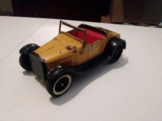 Vintage Yellow Nylint Hot Rod Roadster W Rumble Seat Model T Pressed Steel Toy