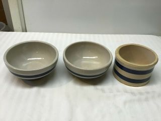 Vintage RRP Co.  Roseville,  Ohio Blue Stripe Bowls 3