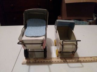 vintage 1950 ' s OHIO ART metal litho baby doll carriage stroller buggy 2