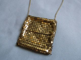 2 Vintage Whiting & Davis Gold Tone Purse Mesh 16” Necklace and 16 