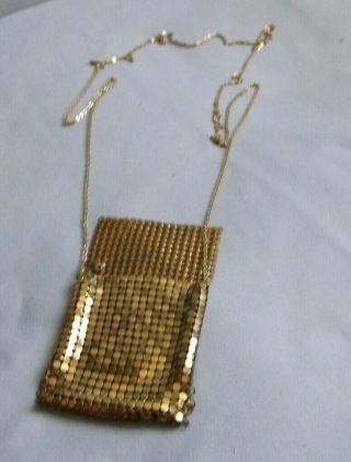 2 Vintage Whiting & Davis Gold Tone Purse Mesh 16” Necklace and 16 