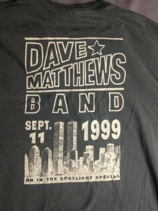 Vtg T Shirt Dave Mathews Band September 11 1999 Concert Sz 2xl Twin Towers Dmb