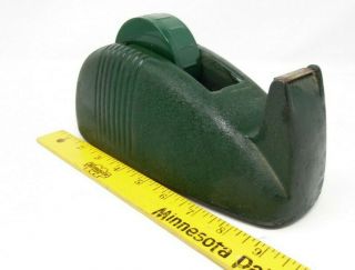 Vintage Green Scotch Art Deco Tape Dispenser Whale Tail Cast Iron Industrial 6LB 2