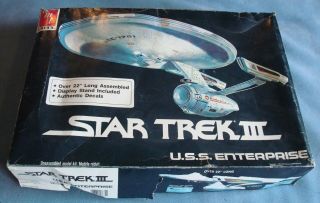 Vintage 1984 Amt/ertl Star Trek Iii " Uss Enterprise " Unbuilt Model Kit