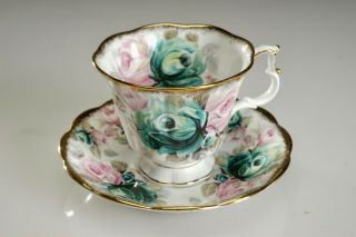 Vintage Royal Albert Summer Bounty Series Jade Pattern Tea Cup & Saucer