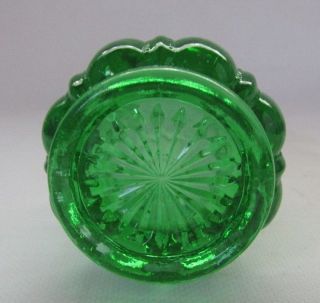 VINTAGE DEGENHART GLASS BEADED OVAL TOOTHPICK HOLDER (LT.  FOREST GREEN) 1522 3