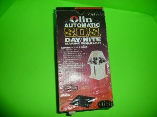 Box 20 Vintage Olin Automatic S.  O.  S.  Day /night Marine Signal Kit