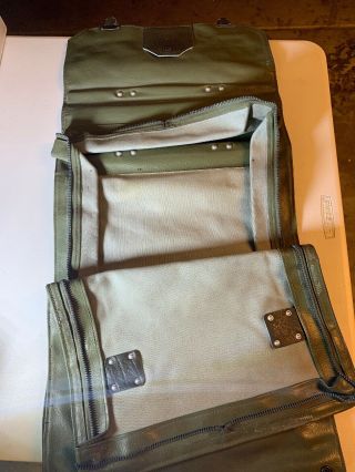 Vintage Swiss Army Tri - Fold Bag Tactical Military Garment Document Leather