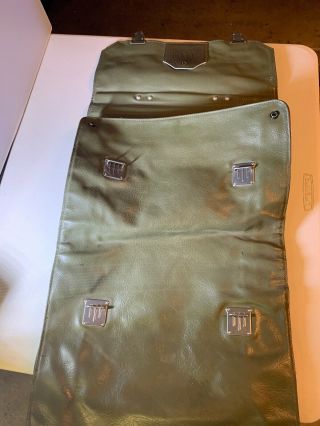 Vintage Swiss Army Tri - fold Bag Tactical Military Garment Document Leather 2