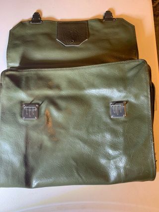 Vintage Swiss Army Tri - fold Bag Tactical Military Garment Document Leather 3