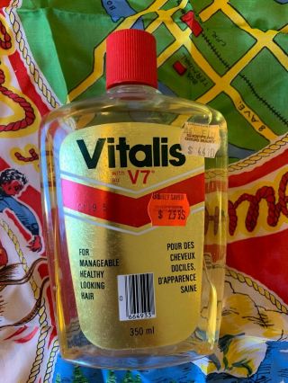 Vintage Vitalis V7 For Manageable Healthy Looking Hair Bristol - Myers Paper Label