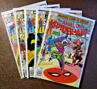 5 Vintage 1977 - 1978 Nm - M Bronze Age Comics: The Spider - Man Nos.  175 - 179