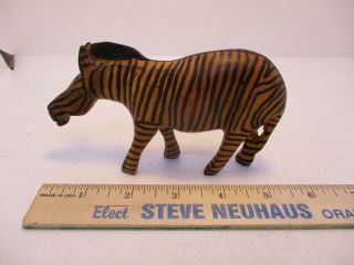 Zebra Hand Carved Wood Vintage