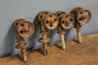 Vintage Industrial Cast Iron Double Factory Casters Wheels Set Of 4 Coffee Table