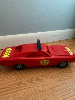 Vintage Processed Plastic 69 Dodge Charger Fire Chief Car