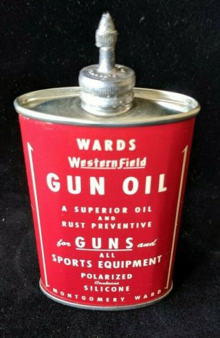 Vintage NOS Wards Western Field Gun Oil Can - Lead Spout - Cleaning Kit 2