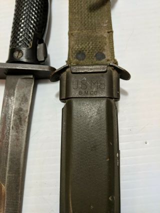 Vintage Ww2 Us M3 Imperial Trench Knife W/ Usm8 Scabbard Sheath Army Military