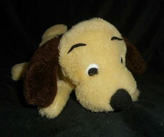 10 " Vintage 1983 Dakin Drooper Creme & Brown Puppy Dog Stuffed Animal Plush Toy